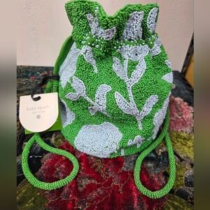 Kate Spade Green and Light Blue and Green Beaded Bag
